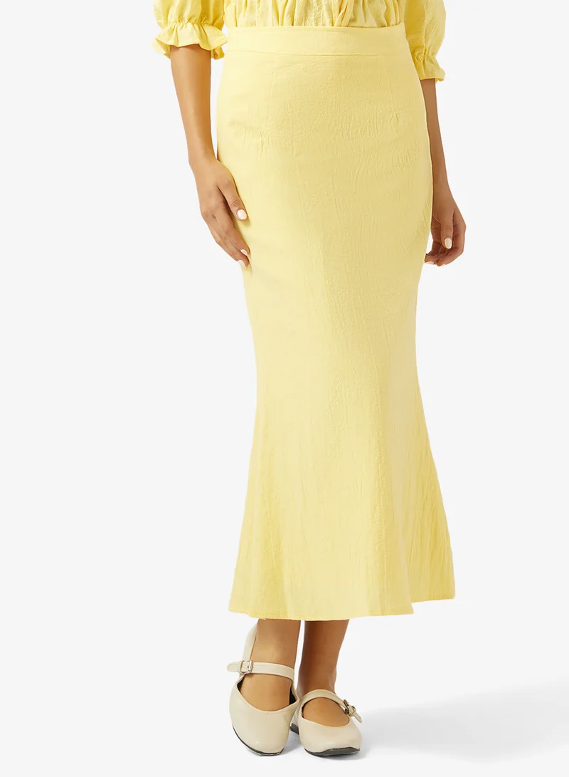 Ginger  Tie Up Detail Peplum Top & A Line Skirt Coord Set for Women | Best Price UAE